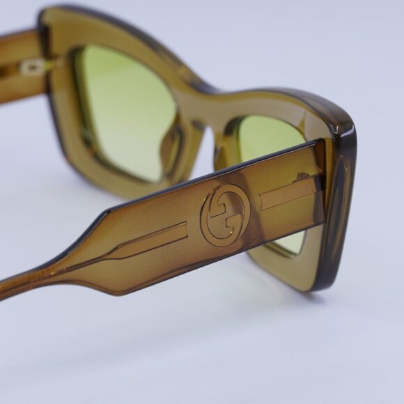 ?️ New Gucci GG1552S 004 Sunglasses - Brown Frame, Light Green Lenses main image 3